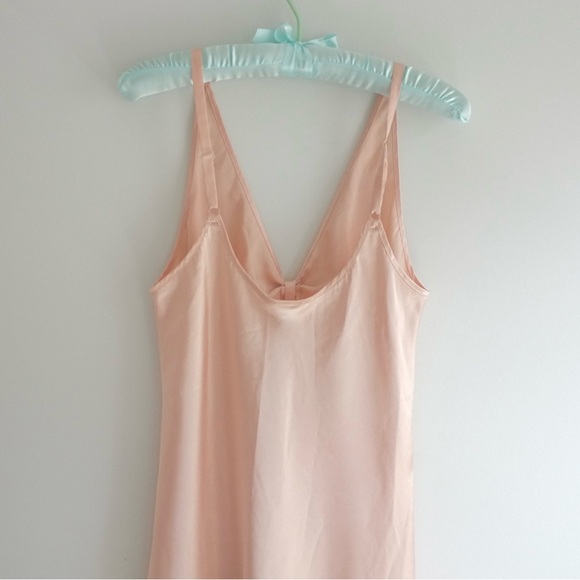 1990s Vintage Enchanted Peach Full Length Slip Dress - Picture 6 of 7